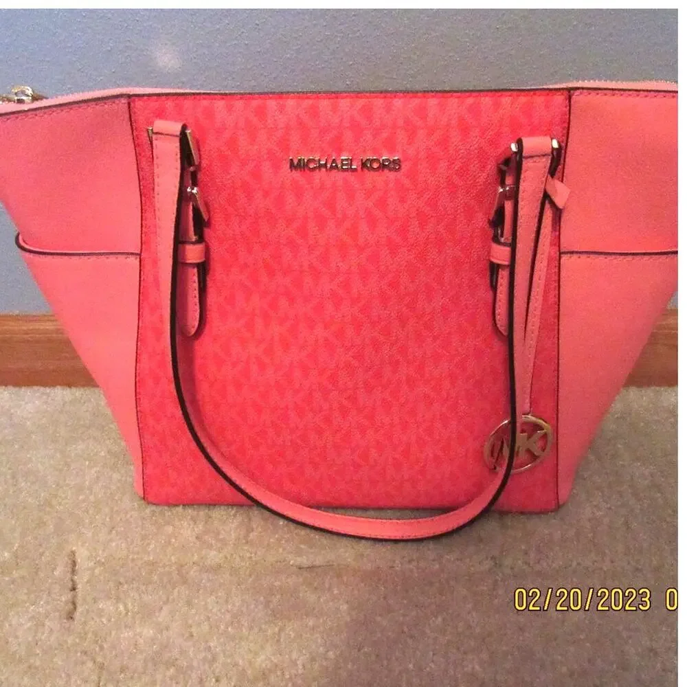 Michael Kors Marilyn Medium Saffiano Leather Tote Bag - Sorbet